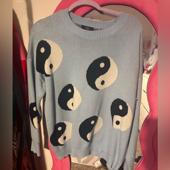 ☯️DRESSED IN LALA☯️ Karma Queen Sweater in Light Blue - Picture 2 of 3